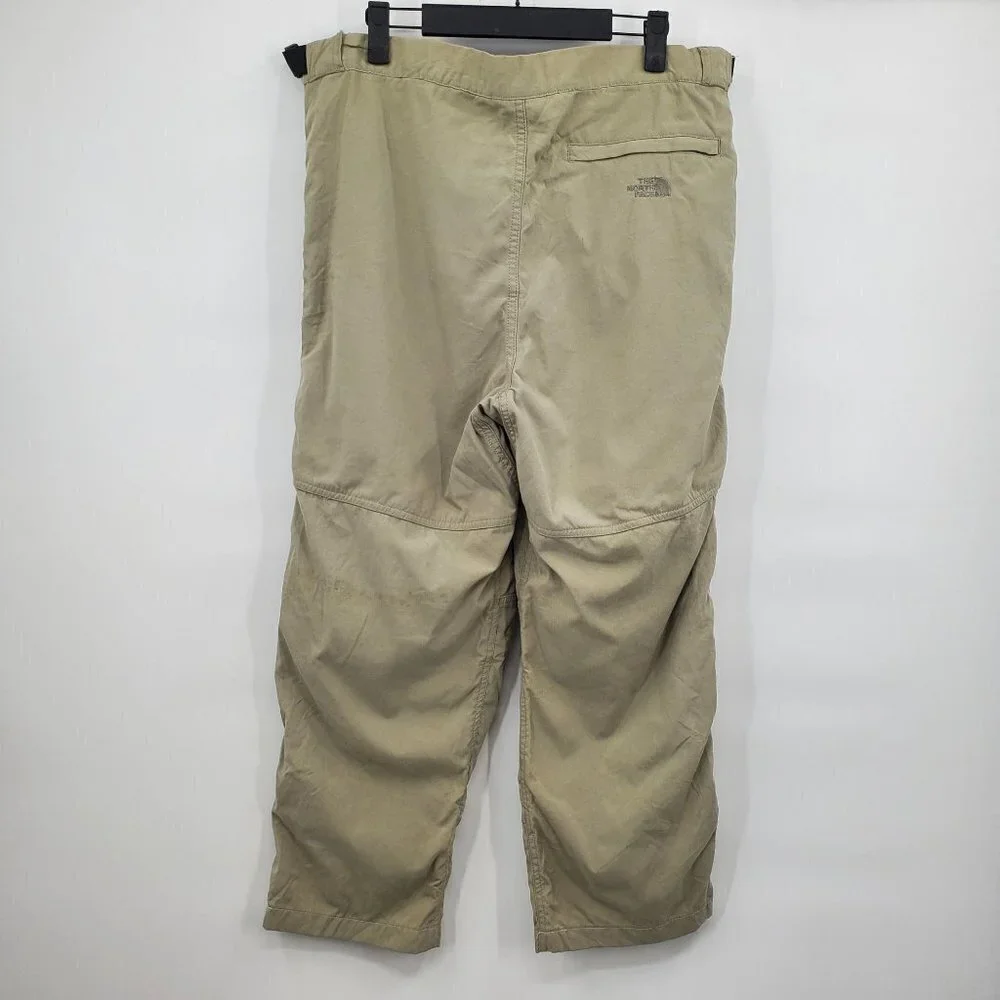 The North Face Hemp Canvas Outdoor Pants Hiking Sports Solid Small Mens Khaki
